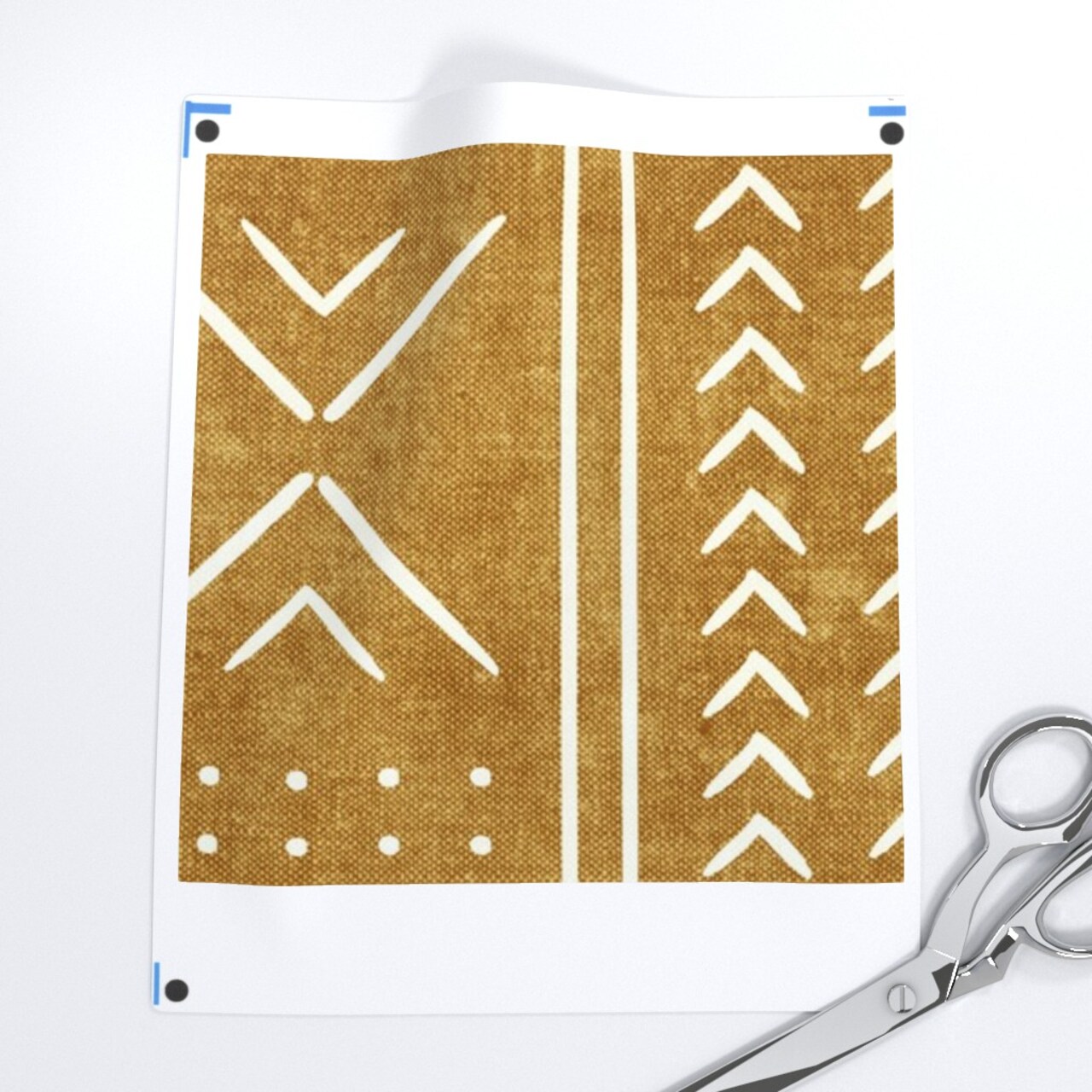 Geometric Stripe Mustard Gold Weathered Look Southwestern Boho Tribal Inspired Modern Farmhouse Custom Printed Fabric by Spoonflower Various Fabrics by the Yard or Fat Quarter